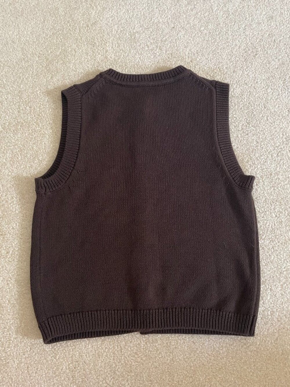 GAP 100% Cotton Cropped Cardigan Sweater Vest Button Front Terra Brown XXS EUC - Picture 6 of 10